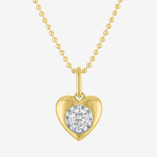 Yes, Please! (G-H / Si2-I1) Womens 1/5 CT. Lab Grown White Diamond Sterling Silver Heart Pendant
