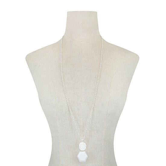 Liz Claiborne 34 Inch Cable Flower Pendant Necklace