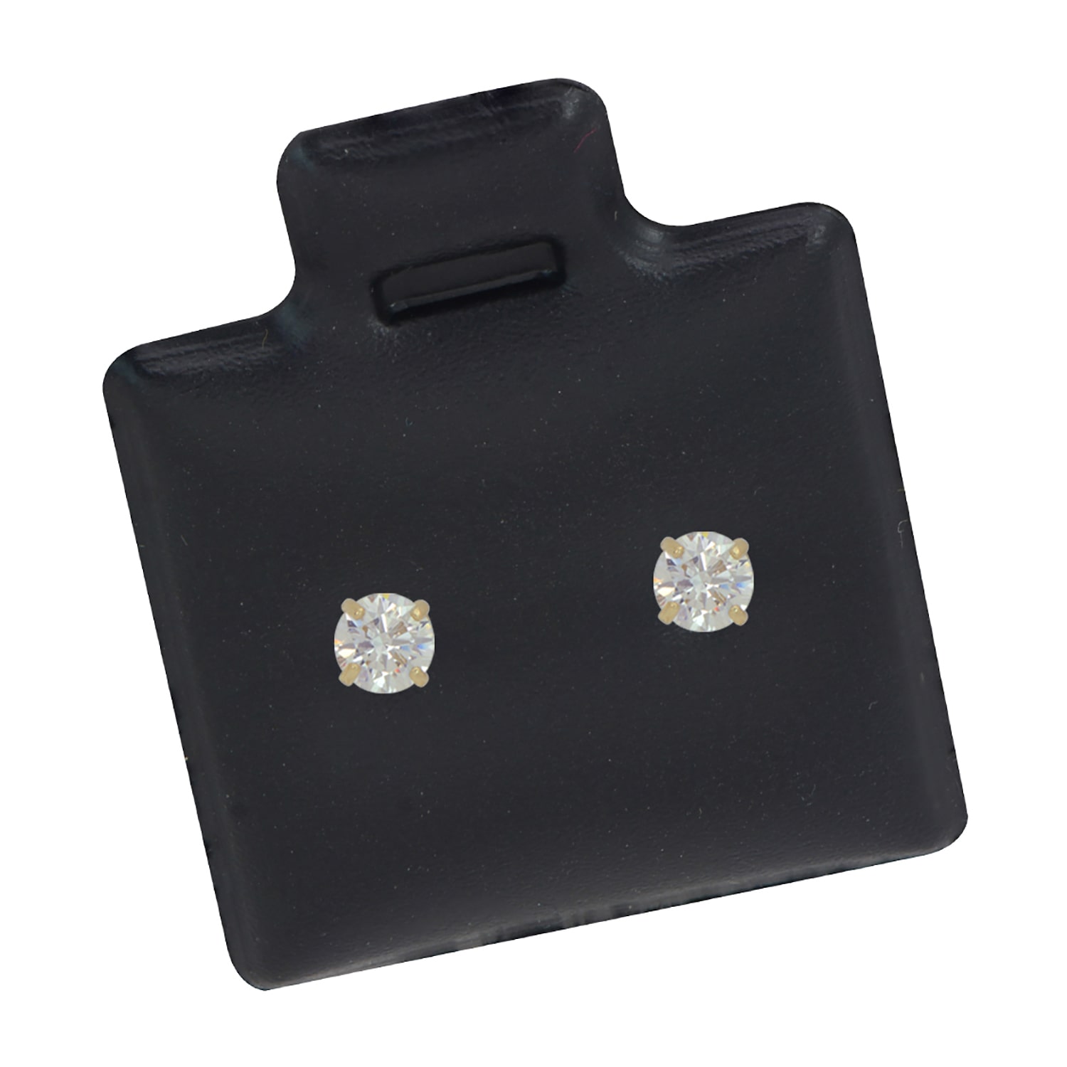 Cubic Zirconia 14K Gold 9mm Stud Earrings