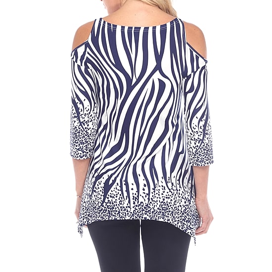 White Mark Plus Maternity Womens Scoop Neck 3/4 Sleeve Tunic Top