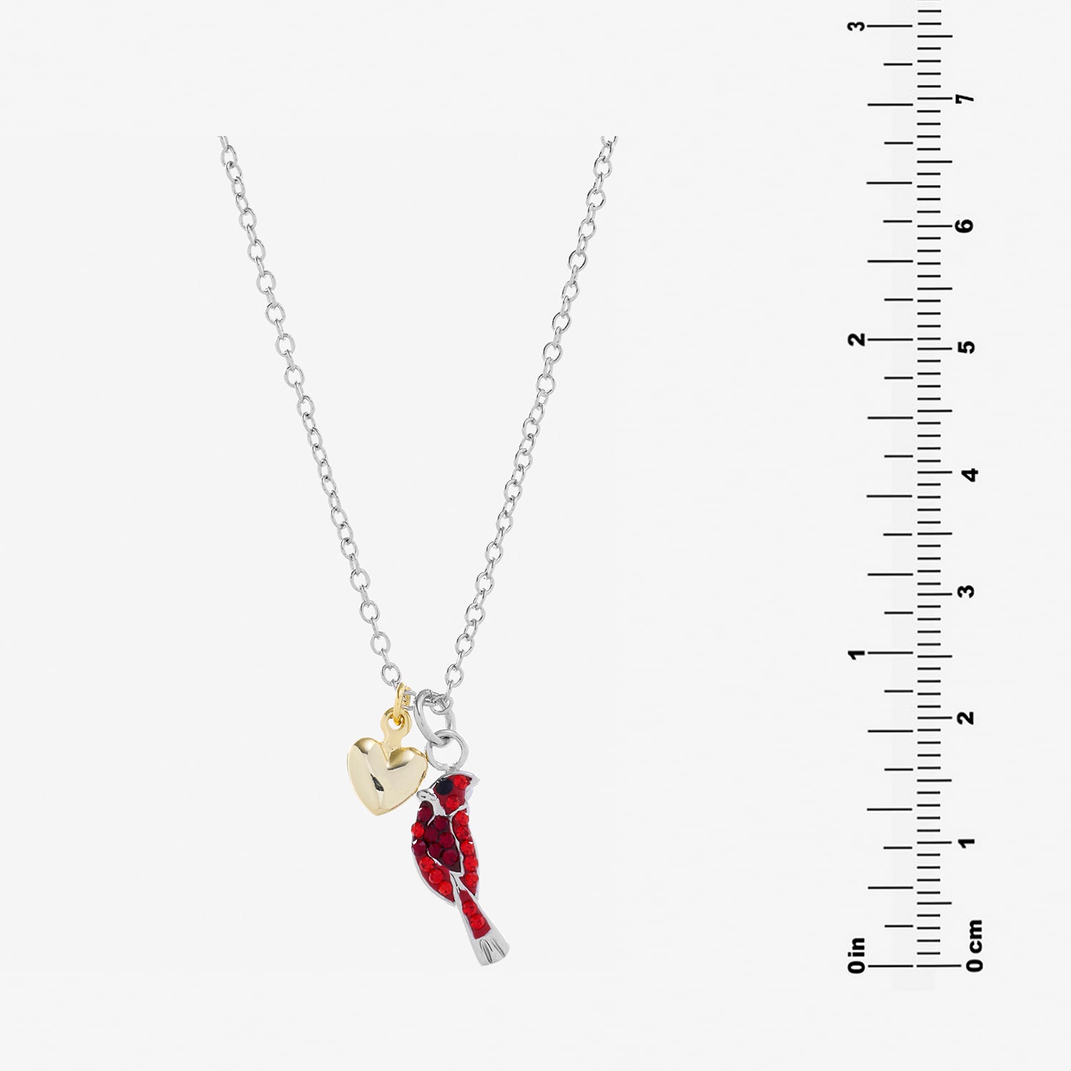 Sparkle Allure Womens Red Crystal 14K Gold Over Brass Pure Silver Over Brass Heart 16 Inch Pendant Necklace