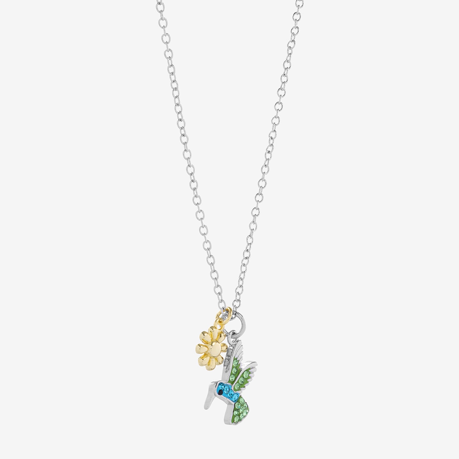 Sparkle Allure Womens Multi Color Crystal 14K Gold Over Brass Pure Silver Over Brass Flower 16 Inch Pendant Necklace