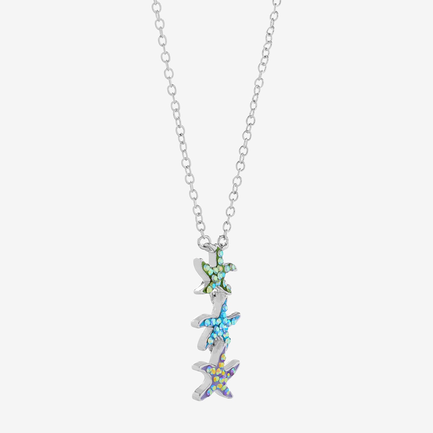 Sparkle Allure Starfish Womens Multi Color Crystal 14K Gold Over Brass Pure Silver Over Brass 16 Inch Pendant Necklace
