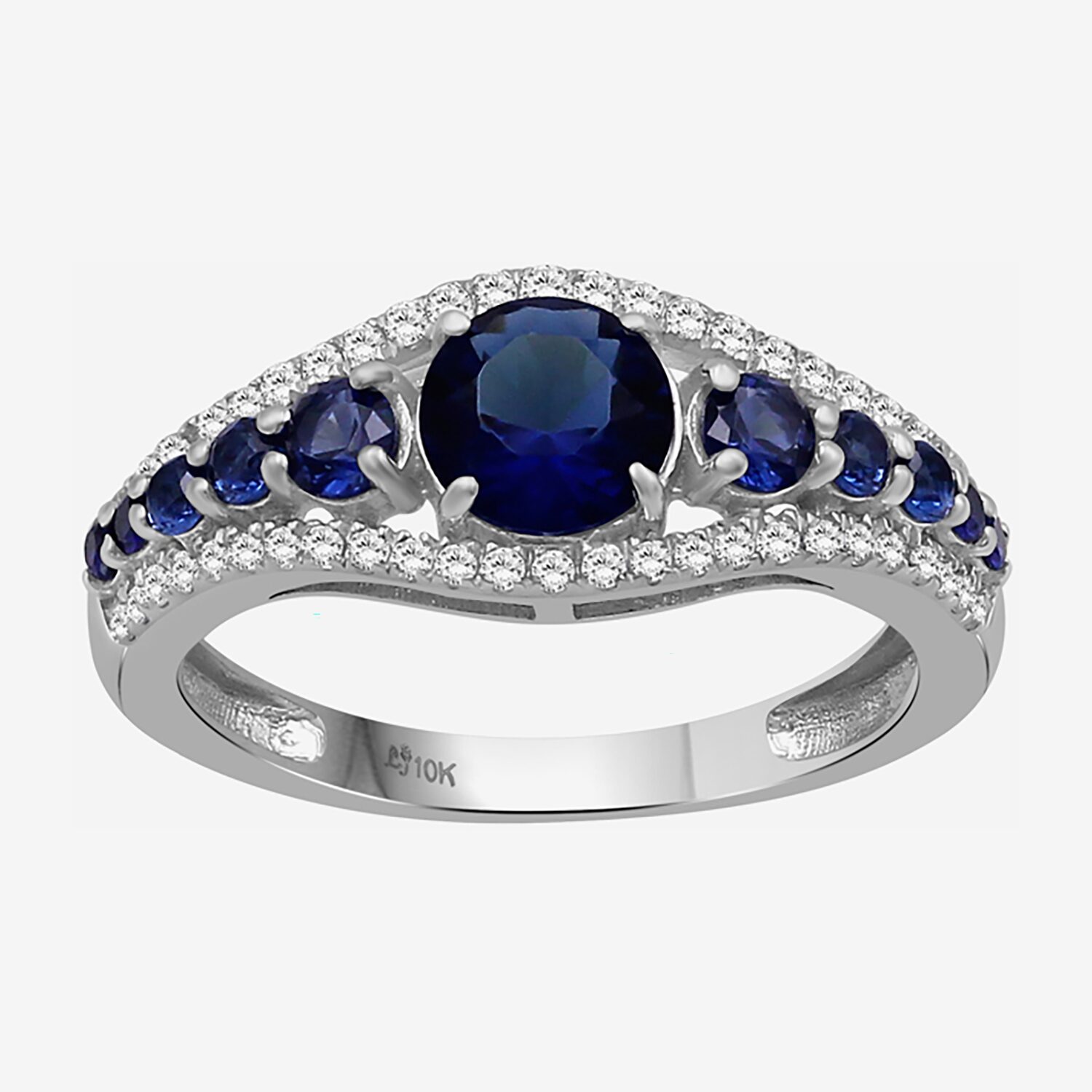 Womens Gemstone & 1/4 CT. T.W. Lab-Grown Diamond 10K Gold Cocktail Ring