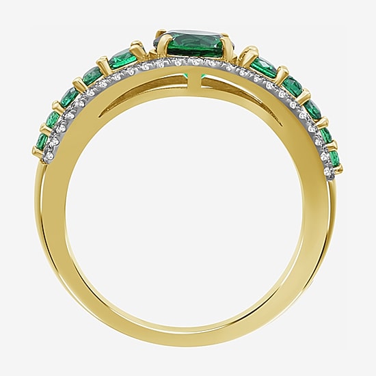 Womens Gemstone & 1/4 CT. T.W. Lab-Grown Diamond 10K Gold Cocktail Ring
