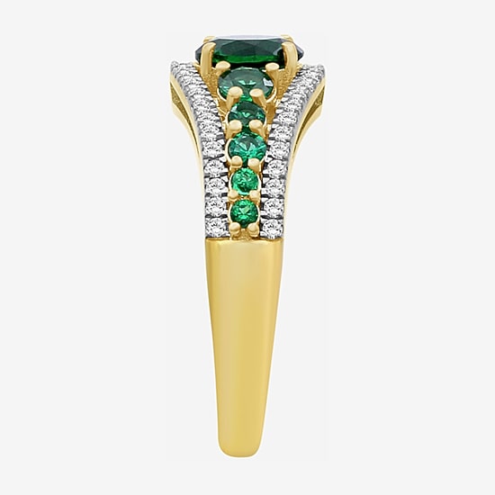 Womens Gemstone & 1/4 CT. T.W. Lab-Grown Diamond 10K Gold Cocktail Ring