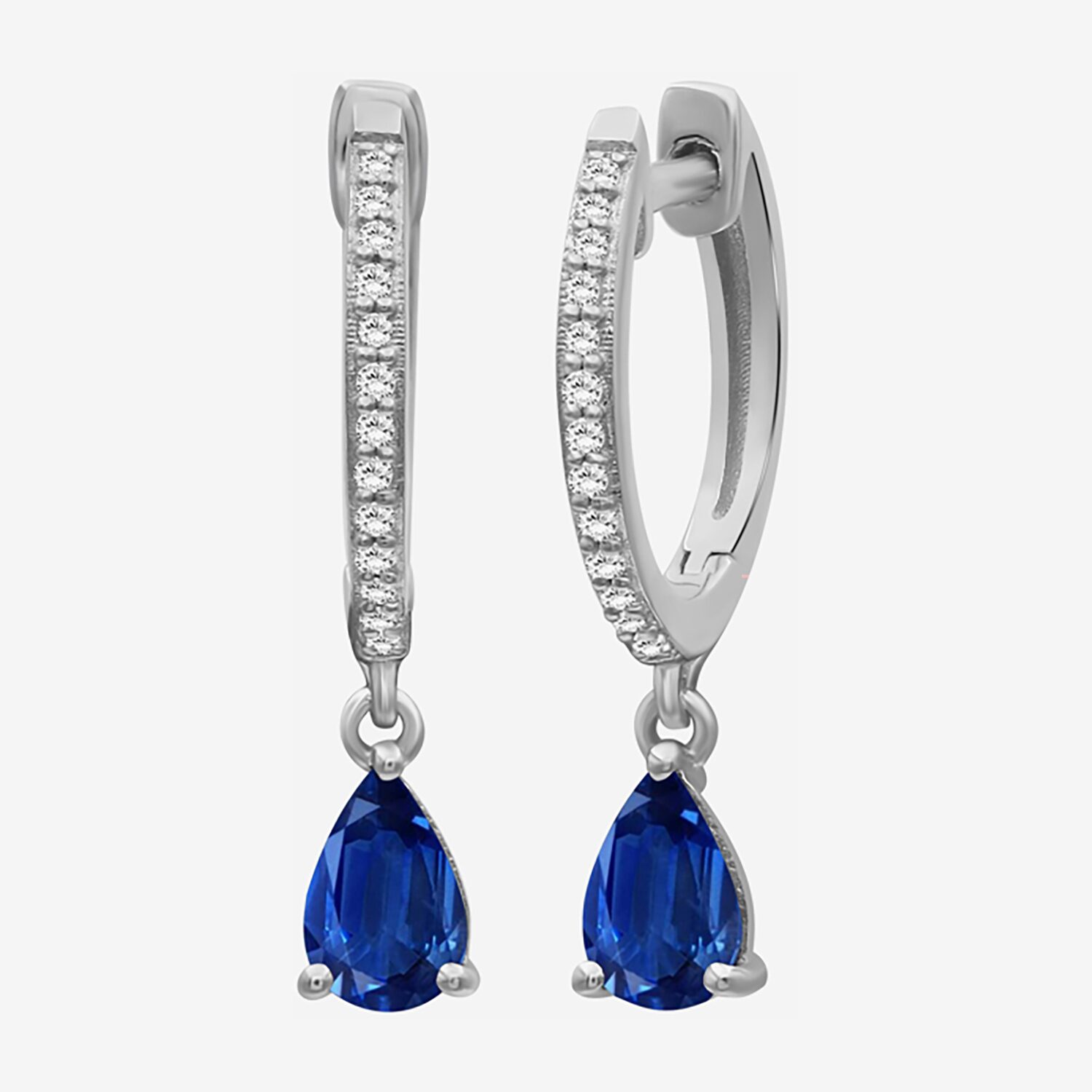 Womens Gemstone & 1/10 CT. T.W. Natural Diamond 10K Gold Pear Drop Earrings
