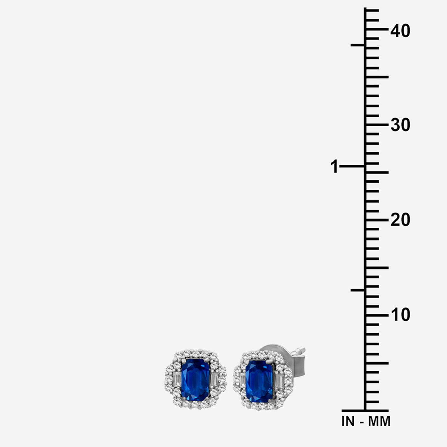 Gemstone & 3/8 CT. T.W. Natural Diamond 10K Gold 7.7mm Stud Earrings