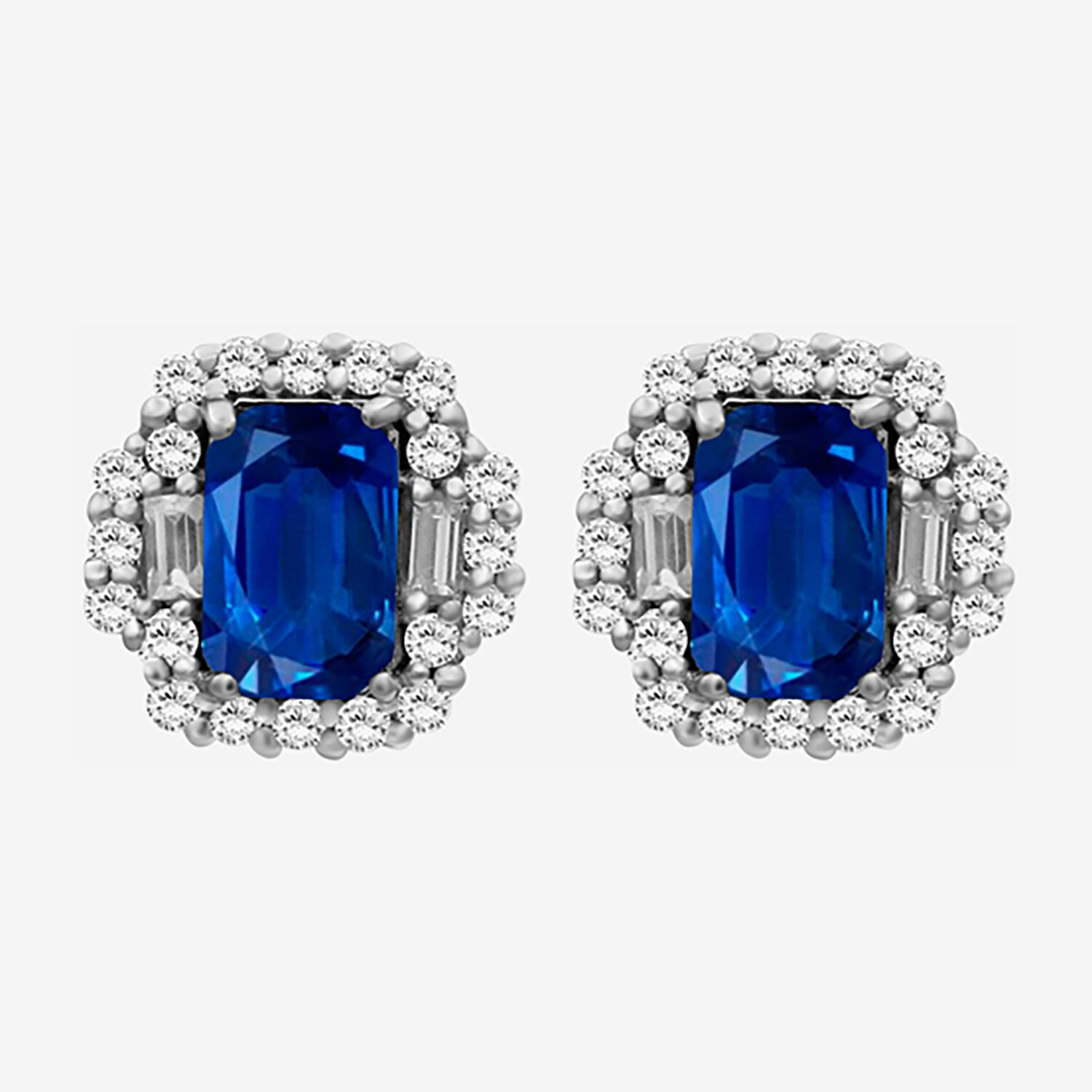 Gemstone & 3/8 CT. T.W. Natural Diamond 10K Gold 7.7mm Stud Earrings