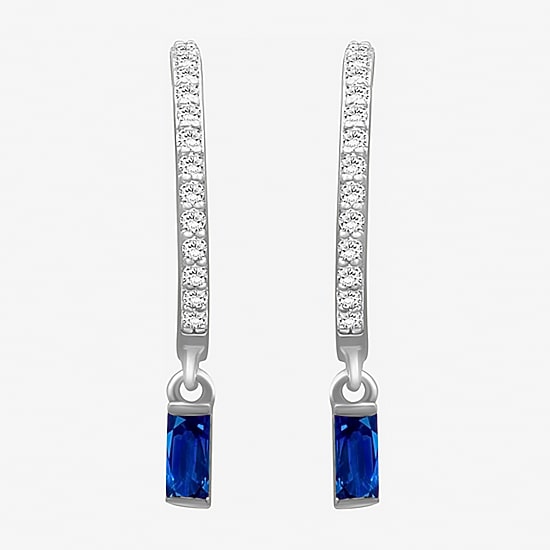 Womens Gemstone & 1/4 CT. T.W. Natural Diamond 10K Gold Drop Earrings