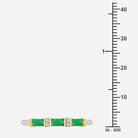 Womens 2MM Gemstone & 1/6 CT. T.W. Natural Diamond 10K Gold Band