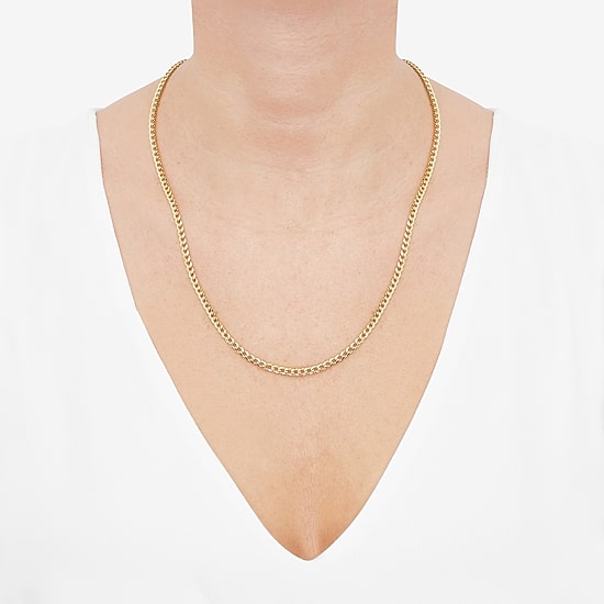 Made in Italy Unisex Adult 10K Gold 22 Inch Curb Chain Necklace