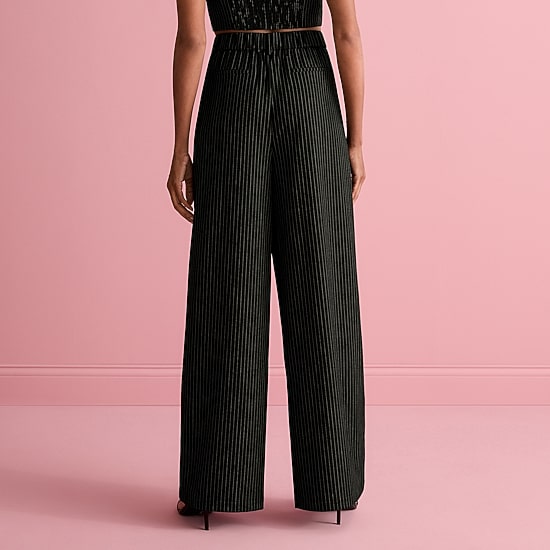 Bold Elements x Ally Brooke Womens Wide Leg Regular Fit Pleated Pant