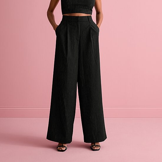 Bold Elements x Ally Brooke Womens Wide Leg Regular Fit Pleated Pant