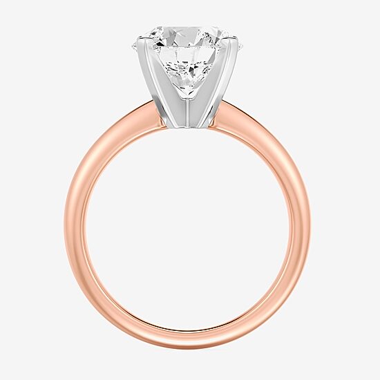 (G / Vs2) Womens 3 CT. Lab Grown White Diamond 14K Gold Round Solitaire Engagement Ring