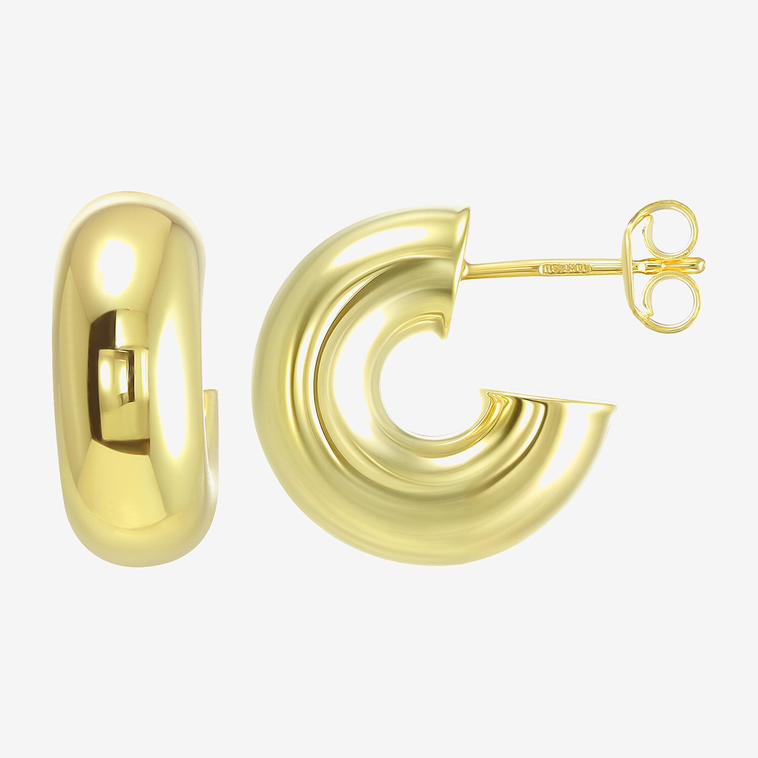 Gold Addiction Womens 10K Gold 16mm Hoop Earrings