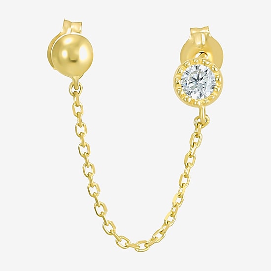 Gold Addiction Womens Cubic Zirconia 10K Gold 2 Pair Earring Set