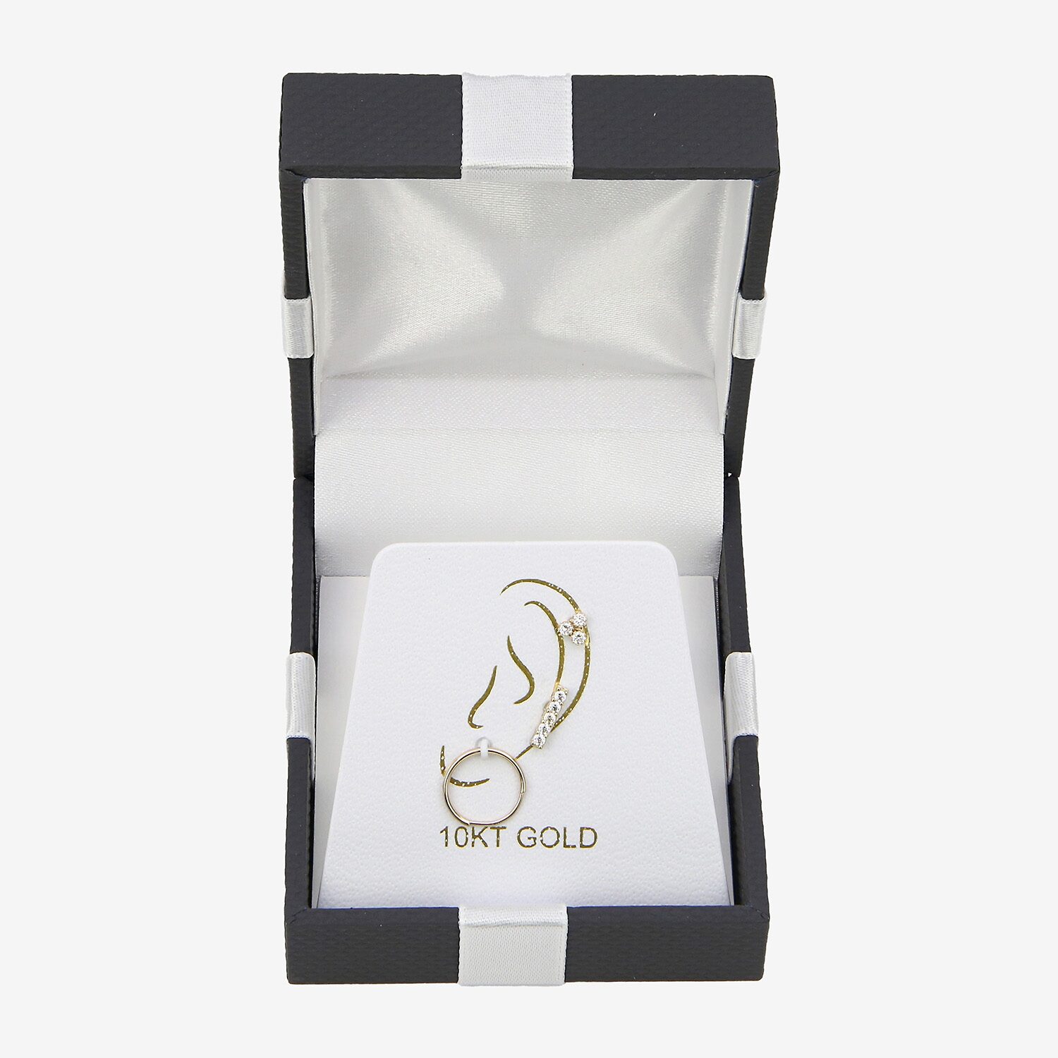 Gold Addiction Womens Cubic Zirconia 10K Gold 3 Pair Earring Set