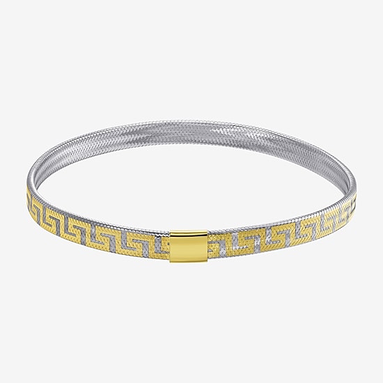 Made in Italy Womens 10K Two Tone Gold Stretch Bracelet