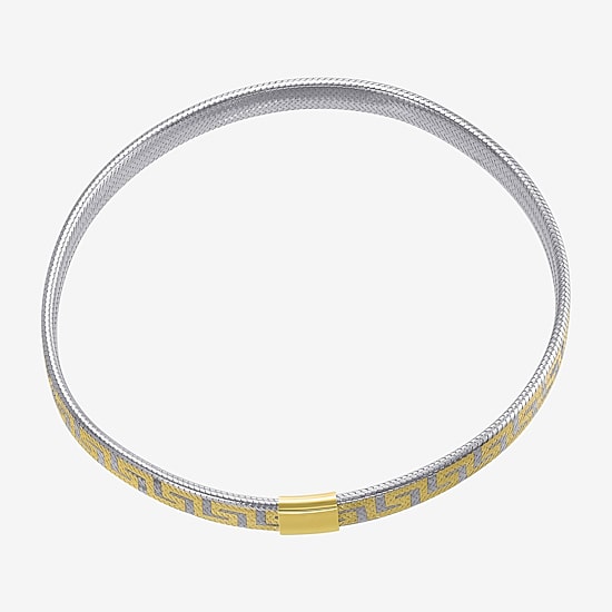 Made in Italy Womens 10K Two Tone Gold Stretch Bracelet