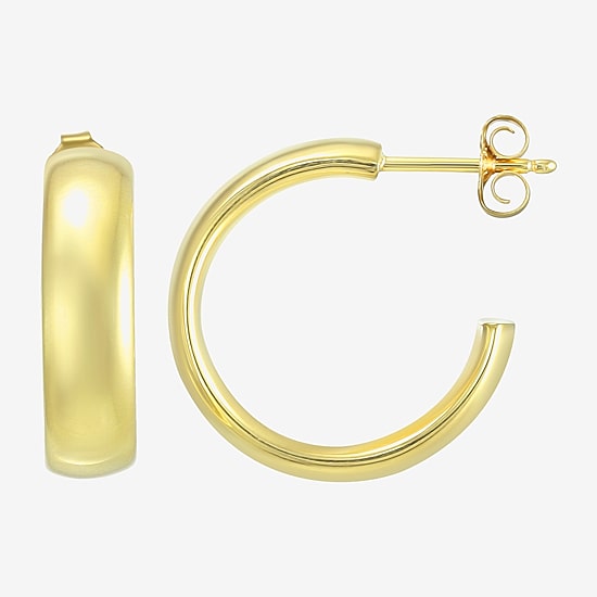 Womens 10K Gold 20mm Round Hoop Earrings
