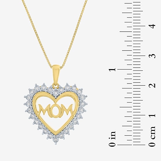 (G-H / Si2-I1) Womens 1/10 CT. T.W. Lab Grown White Diamond 14K Gold Over Silver Heart 18 Inch Pendant Necklace