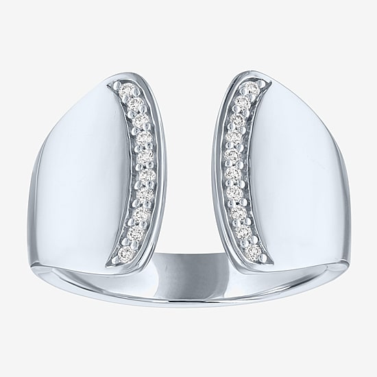 Diamond Addiction (G-H / Si2-I1) Womens 1/10 CT. T.W. Lab Grown White Diamond Sterling Silver Cocktail Ring