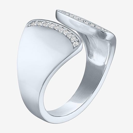 Diamond Addiction (G-H / Si2-I1) Womens 1/10 CT. T.W. Lab Grown White Diamond Sterling Silver Cocktail Ring