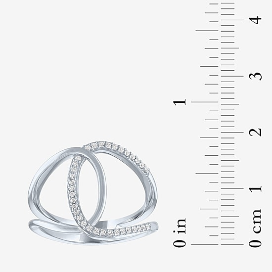 Diamond Addiction (G-H / Si2-I1) Womens 1/10 CT. T.W. Lab Grown White Diamond Sterling Silver Cocktail Ring