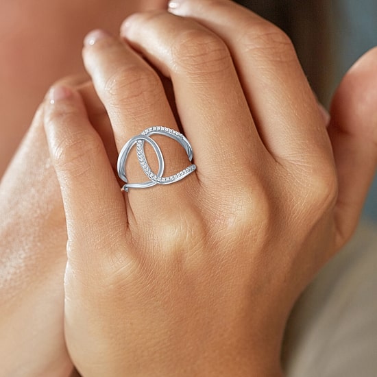 Diamond Addiction (G-H / Si2-I1) Womens 1/10 CT. T.W. Lab Grown White Diamond Sterling Silver Cocktail Ring