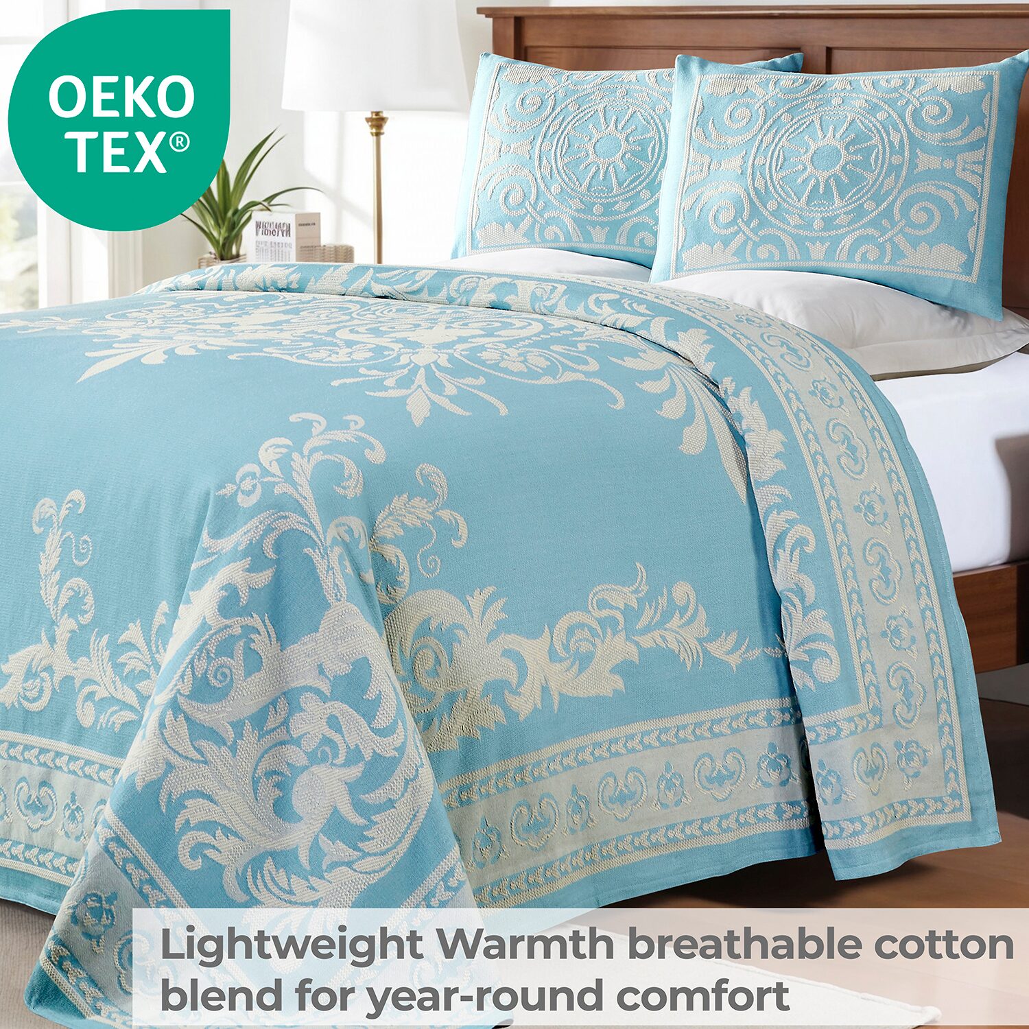 SUPERIOR® Adalie Medallion Cotton Poly Reversible Jacquard Bedspread