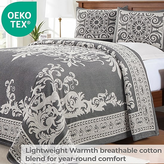 SUPERIOR® Adalie Medallion Cotton Poly Reversible Jacquard Bedspread