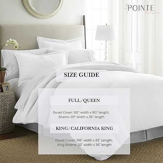 Pointehaven Long Staple Cotton Velvet Feel Sateen 3-pc. Duvet Cover Set