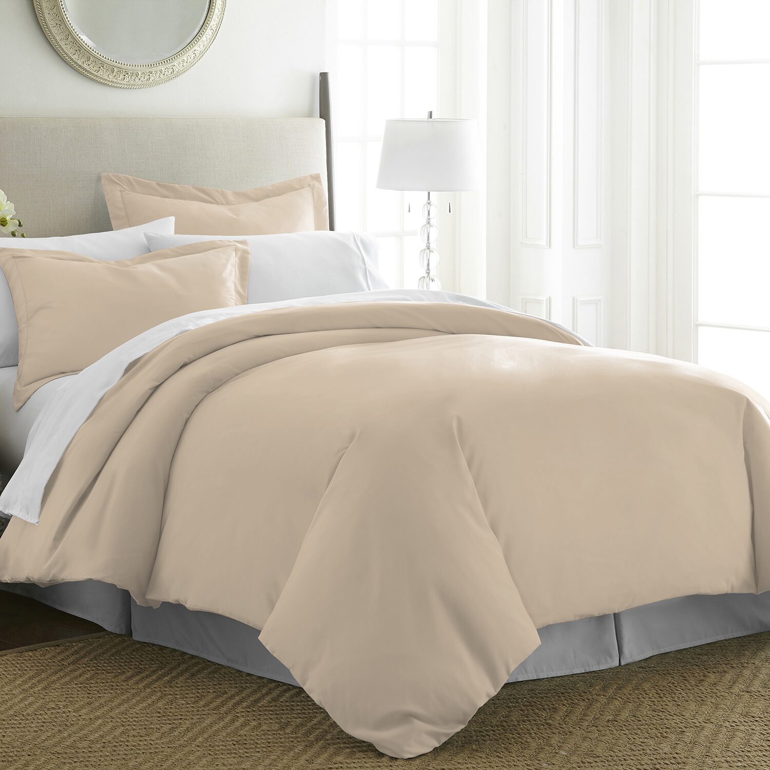 Pointehaven Long Staple Cotton Velvet Feel Sateen 3-pc. Duvet Cover Set