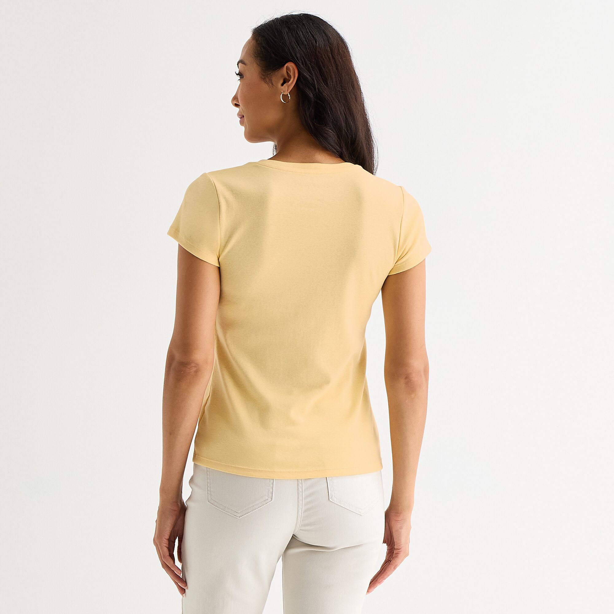 Liz Claiborne Womens V Neck Short Sleeve T-Shirt