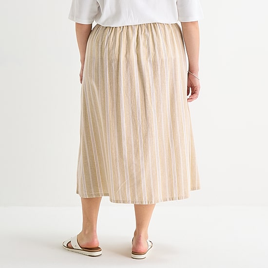 St. John's Bay Womens Plus Midi A-Line Skirt