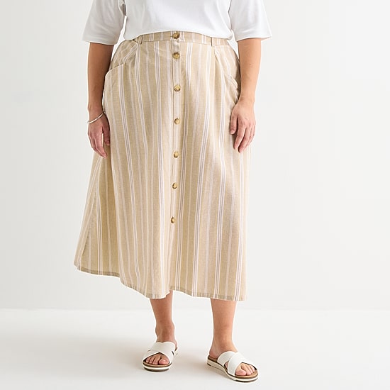 St. John's Bay Womens Plus Midi A-Line Skirt