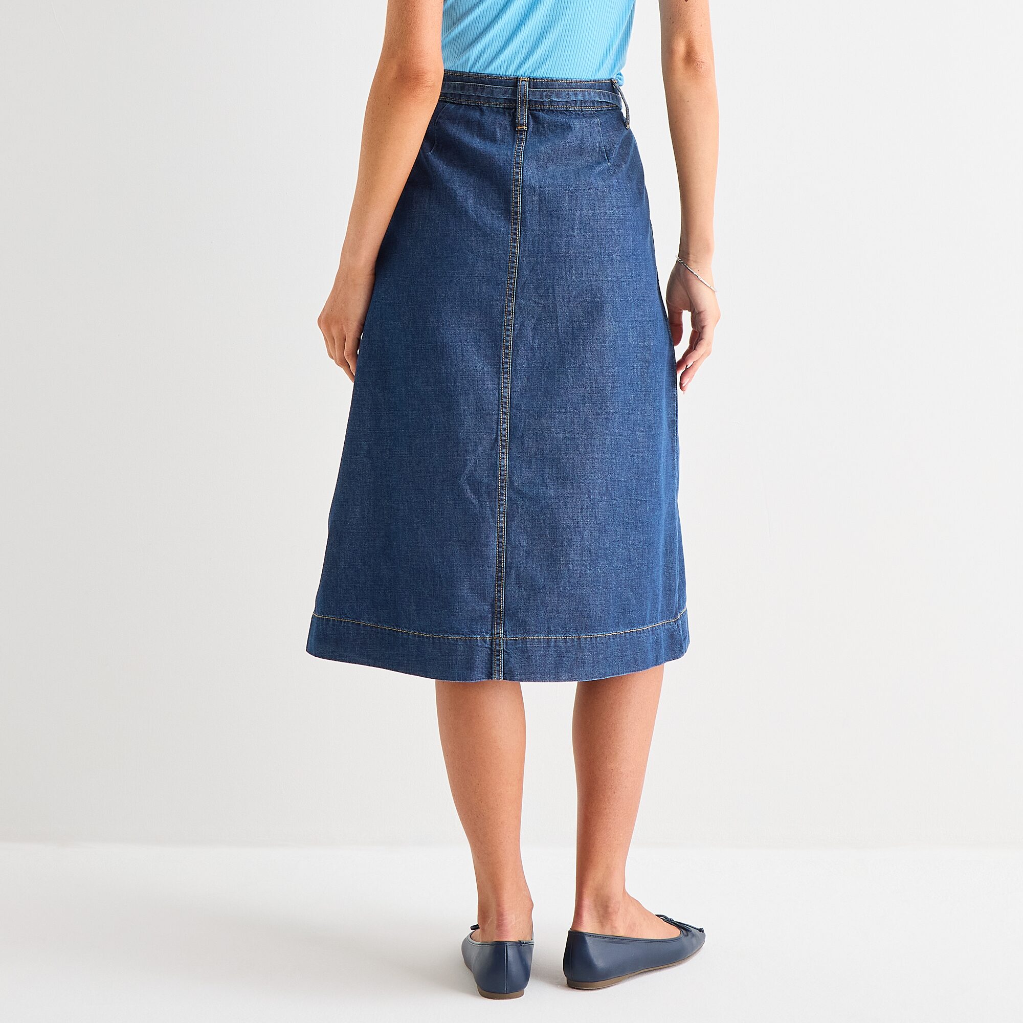 St. John's Bay Womens High Rise Midi A-Line Skirt