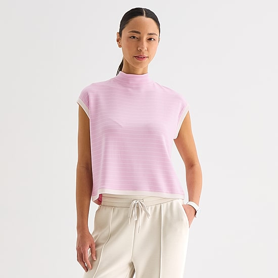 Stylus Womens Sleeveless Mock Neck Top