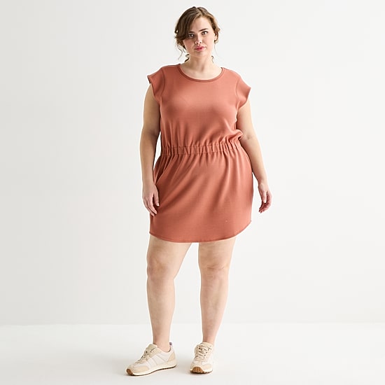 Stylus Womens Plus Short Sleeve T-Shirt Dress