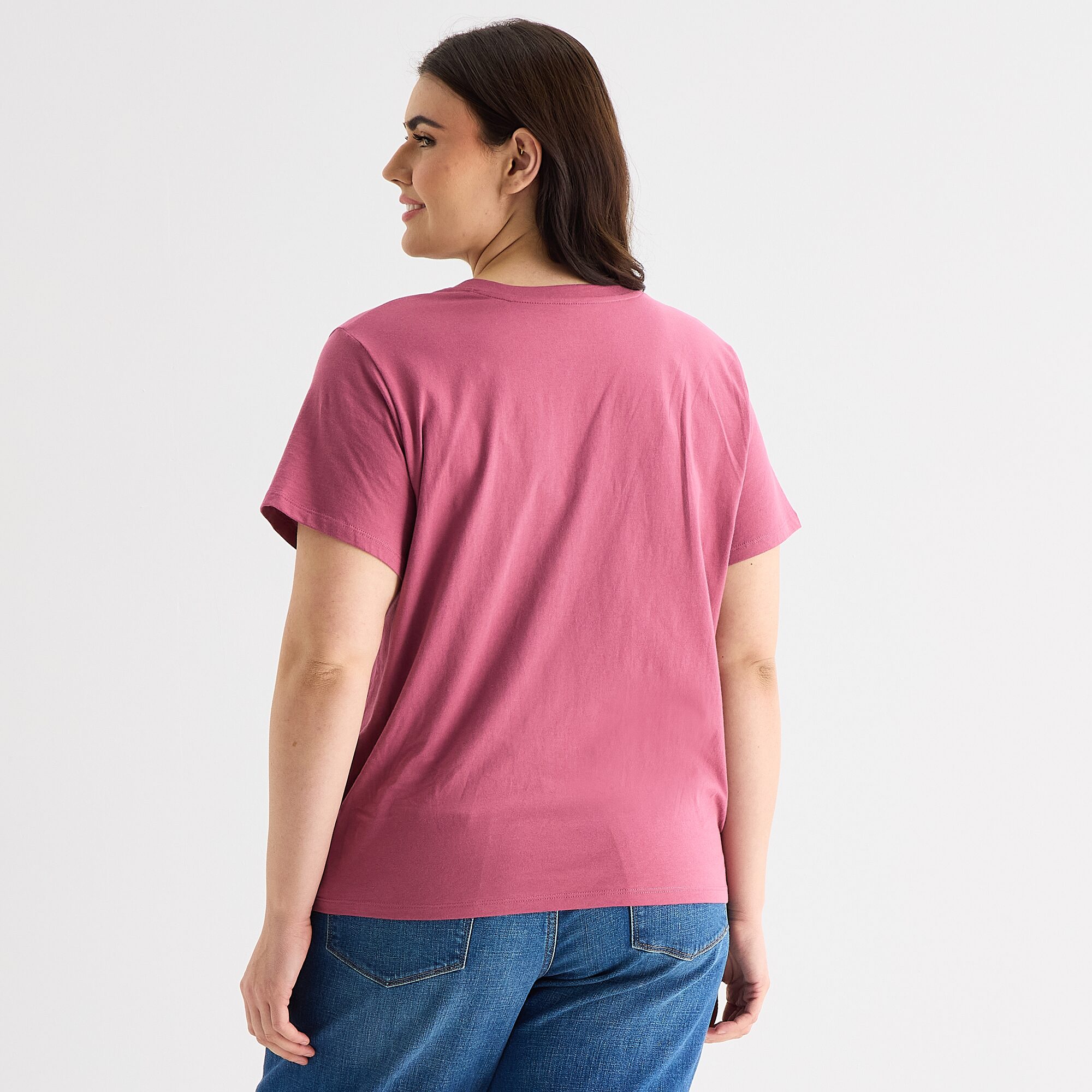 a.n.a Womens Plus V Neck Short Sleeve T-Shirt