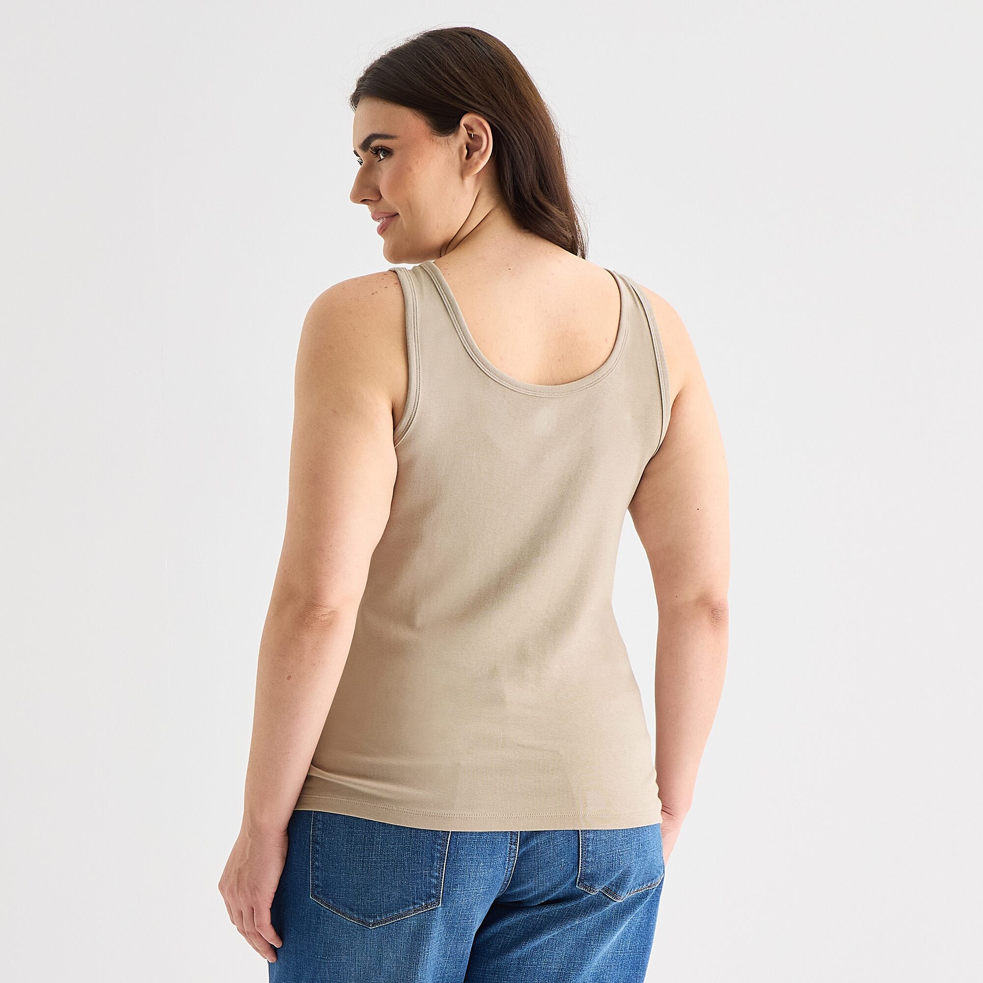 a.n.a Womens Plus U Neck Sleeveless Tank Top