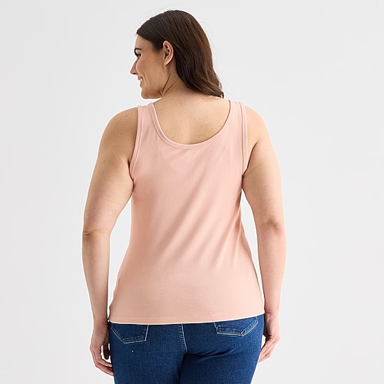 A.N.A Womens Plus U Neck Sleeveless Tank Top