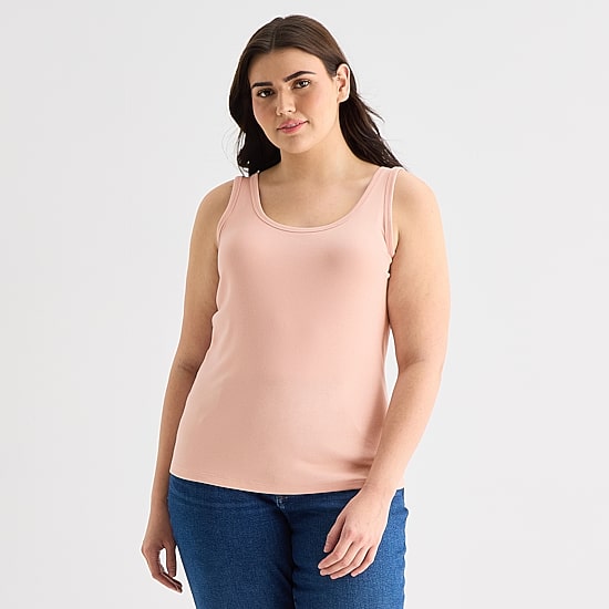 A.N.A Womens Plus U Neck Sleeveless Tank Top
