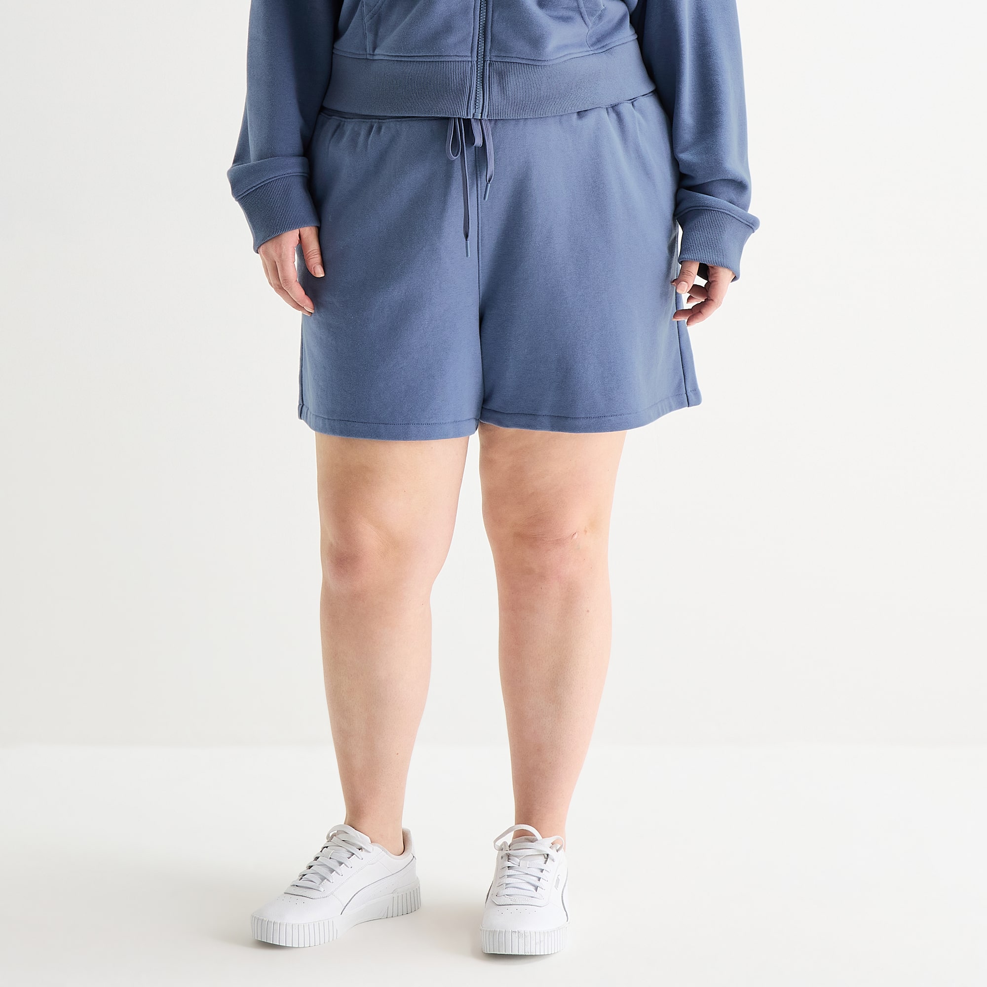 Xersion Womens 4" Plus French Terry Active Pull-On Short