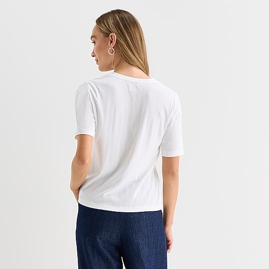 Liz Claiborne Womens Short Sleeve Regular Fit Henley Shirt