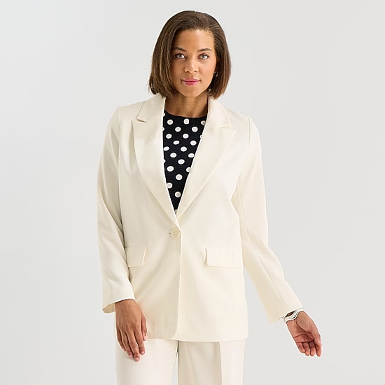 Liz Claiborne Womens Relaxed Fit Blazer