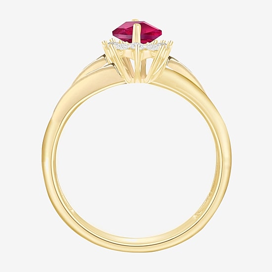 Lab-Created Gemstone 14K Gold Over Silver Cocktail Ring