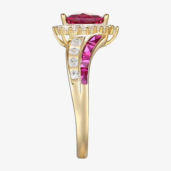 Lab-Created Gemstone 14K Gold Over Silver Cocktail Ring