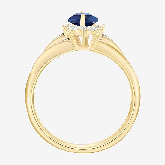 Lab-Created Gemstone 14K Gold Over Silver Cocktail Ring